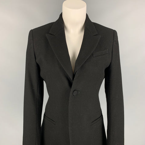MIHARAYASUHIRO Size 2 Black Wool Blend Removable Collar Jacket