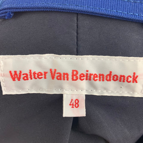 WALTER VAN BEIRENDONCK SS 21 Size 38 Blue Mirror Applique Polyester Coat