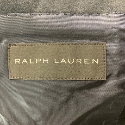 RALPH LAUREN Size 38 Navy Solid Wool Shawl Collar Sport Coat