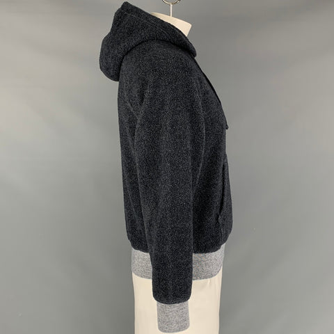 HOME WORK Size L Grey Polyester Hooded Sweatshirt