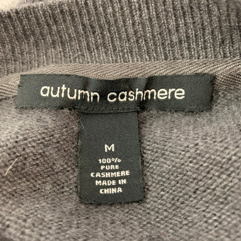 AUTUMN  CASHMERE Size M Grey Ombre Cashmere V-Neck Pullover