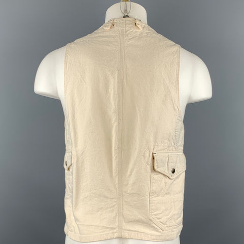ENGINEERED GARMENTS M Off White Solid Cotton Vest