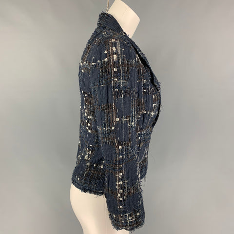 CHANEL M4298 06P Taille 4 Veste boucle multicolore marine