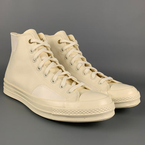 CONVERSE Size 11 Cream Canvas High Top Sneakers