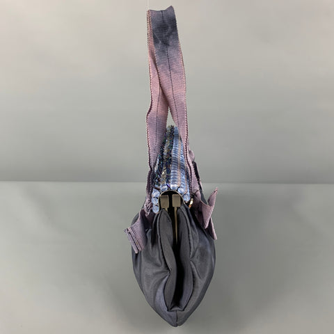 vintage PRADA Violet Marbré Soie Strass Mini Sac à main