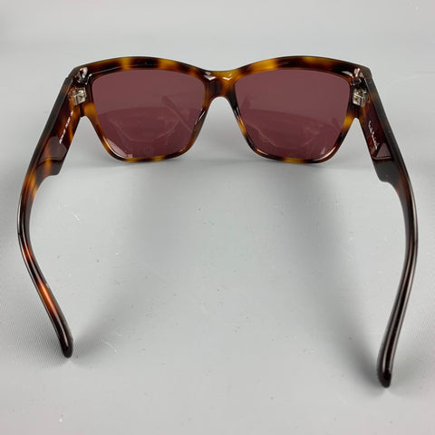 PAUL SMITH Brown Tortoise Acetate Square Sunglasses