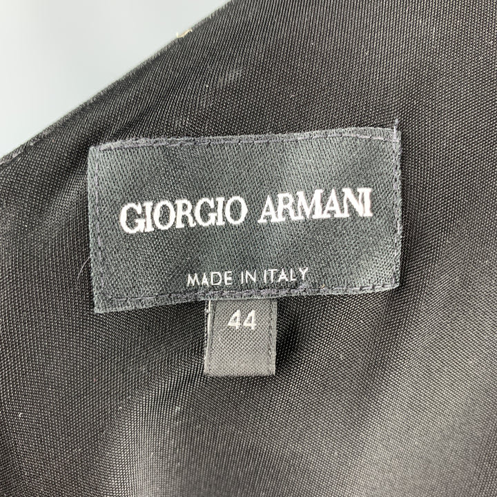 GIORGIO ARMANI Size 8 Black Draped Top Wide Leg Tuxedo Jumpsuit