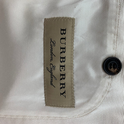 BURBERRY Size 38 Regular Cream Silk Notch Lapel Sport Coat