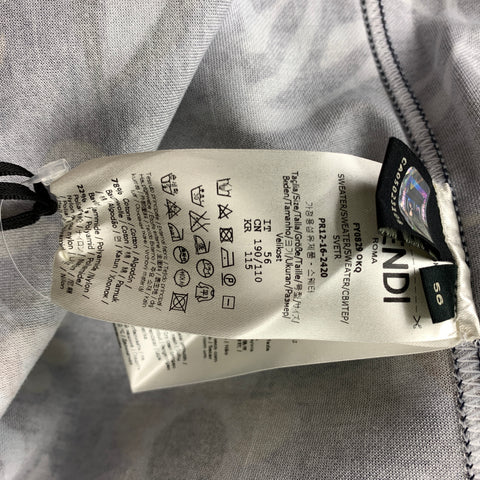 FENDI S/S 2017 Talla XXL Sudadera de manga larga de algodón / poliamida abstracta multicolor