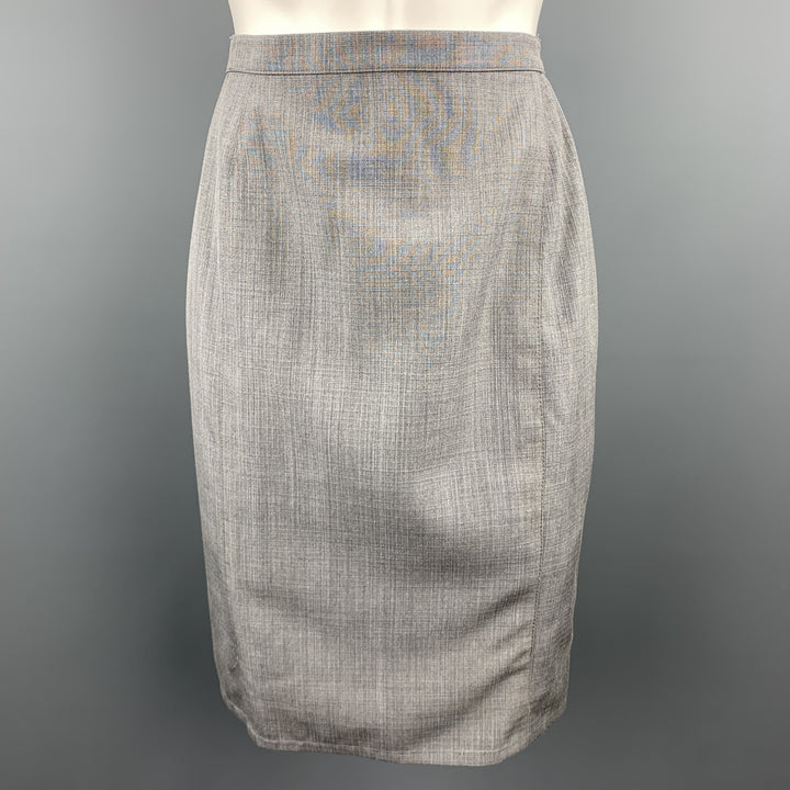 THIERRY MUGLER Size 8 Grey Wool Blend Skirt Set