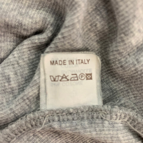 BRUNELLO CUCINELLI Size S Grey Heather Ribbed Cotton Scoop Neck T-Shirt
