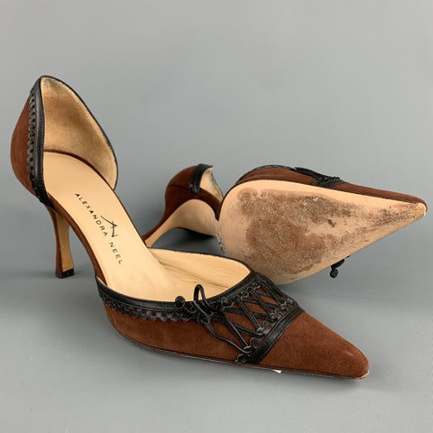 ALEXANDRA NEEL Size 6.5 Brown Suede D'Orsay Pumps