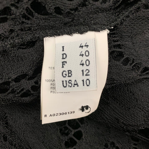 MOSCHINO Talla 10 Camisa con botones de encaje de poliamida negra
