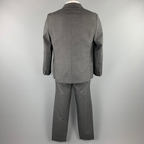 STEVEN ALAN Size 44 Charcoal Wool Notch Lapel Suit