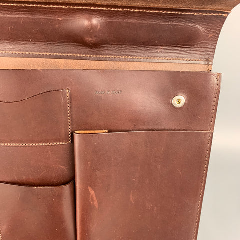 RALPH LAUREN Brown Bifold Leather Briefcase