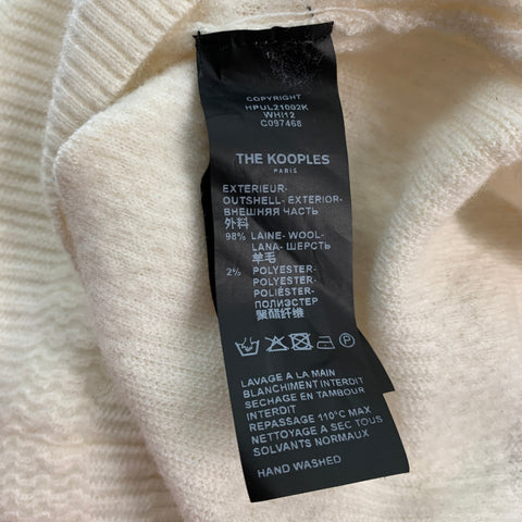 THE KOOPLES Taille M Pull à col rond en laine texturée blanc cassé en polyester