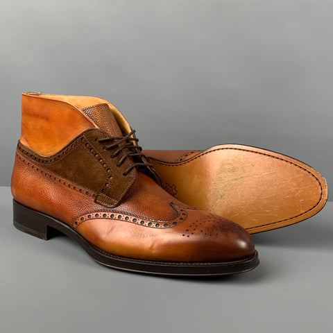 PAUL STUART Size 10.5 Tan Brown Leather Wingtip Boots