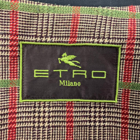 ETRO Size L Black Nylon Cotton Zip & Buttons Jacket