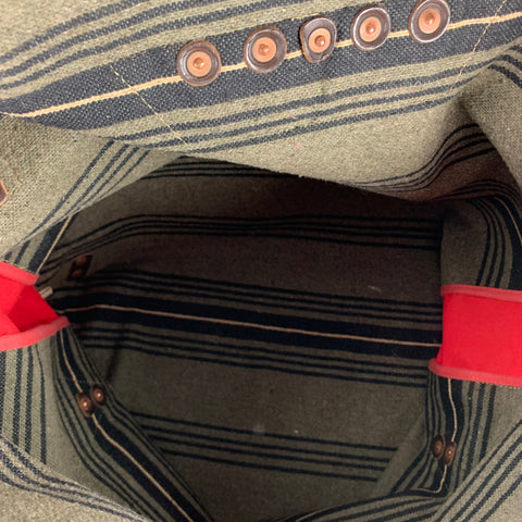RRL by RALPH LAUREN Red Canvas Leather Trim Backpack