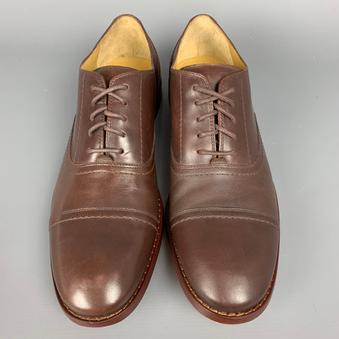 MICHAEL BASTIAN Size 10 Brown Leather Cap Toe Lace Up Shoes