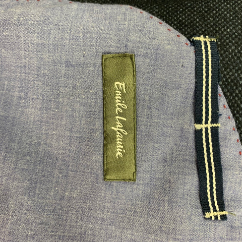 EMILE LAFAURIE Chest Size 46 Navy Textured Wool Blend Notch Lapel Sport Coat