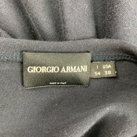 GIORGIO ARMANI Size L Navy Graphic Cotton Scoop Neck T-shirt