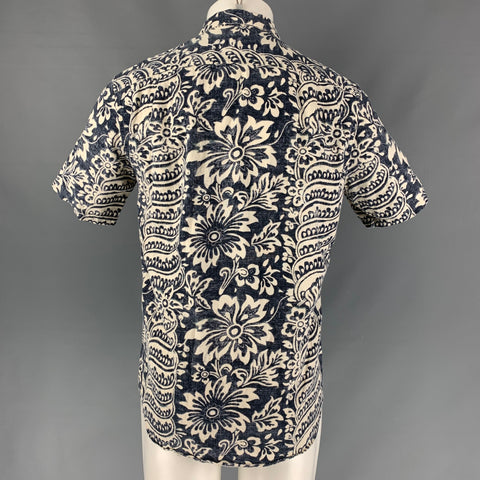 POLO by RALPH LAUREN Size M Navy & White Floral One pocket Short Sleeve Shirt