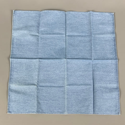 BRUNELLO CUCINELLI Blue Chambray Cotton Pocket Square