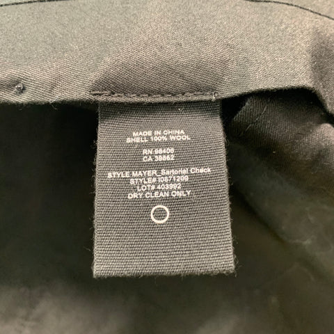 THEOR Size 42 Black Grey Checkered Wool Single Breasted