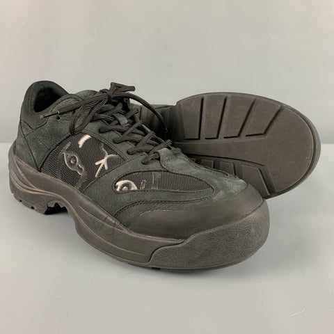 KENZO Size 11 Black Mesh Suede Low Top Sneakers