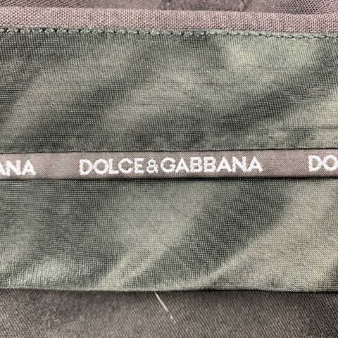 DOLCE & GABBANA Size 36 Black Wool Blend Zip Fly Tuxedo Dress Pants