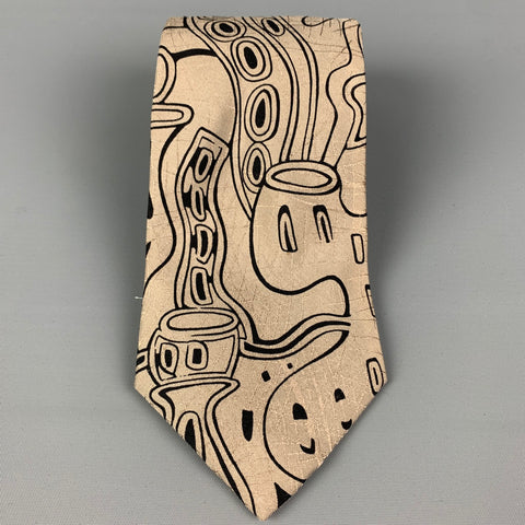 MAURIZIO BALDASSARI Taupe Print Silk Tie