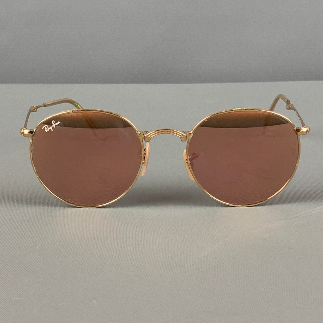 RAY-BAN Gold Rose Metal Collapsible Sunglasses – Sui Generis  display picture 3