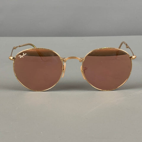 RAY-BAN Gold Rose Metal Collapsible Sunglasses