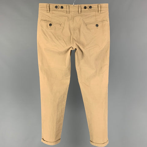 BARENA Pantalon décontracté chino en coton kaki taille 30