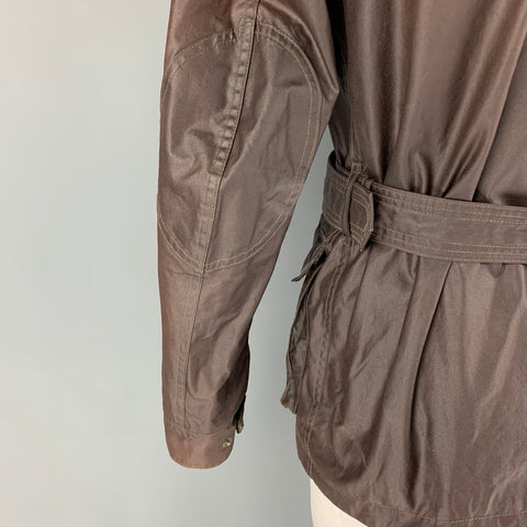 BELSTAFF Size XL Brown Coated Cotton Belted Trailmaster Jacket