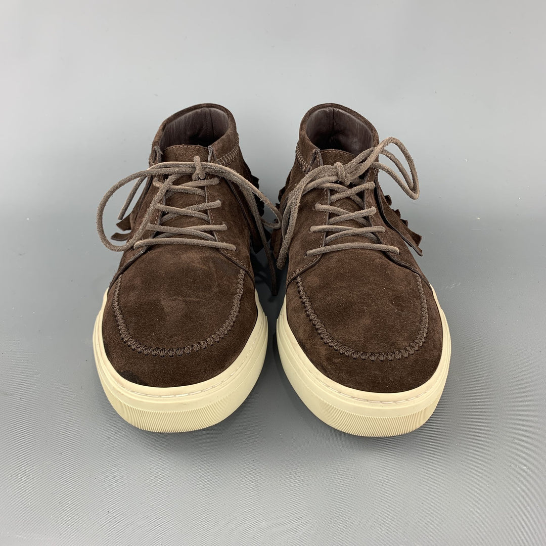 GUCCI Talla EE. UU. 8 Zapatillas de deporte con bota sólida marrón
