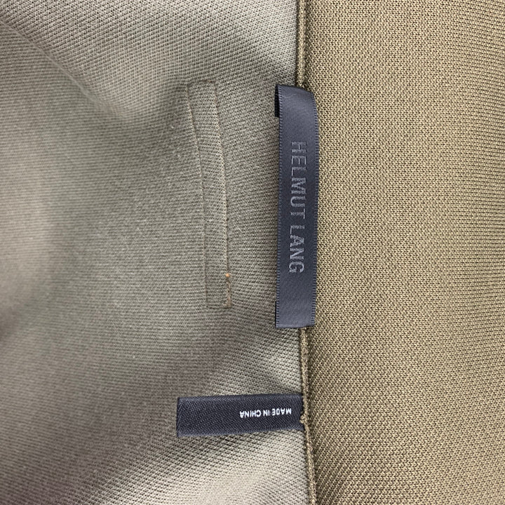 HELMUT LANG Size L Olive Polyester / Cotton High Collar Sport Stripe Track Jacket