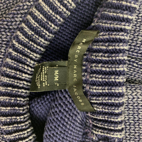 MARC by MARC JACOBS Size M Blue Knit Cotton Nylon Crew-Neck Sweater
