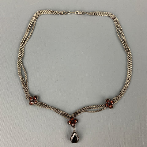 Collier pendentif VINTAGE en argent caramel