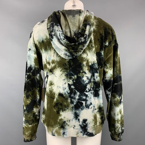 ELECTRIC & ROSE Size M Olive & Black Tie Dye Cotton Blend Hoodie Sweatshirt