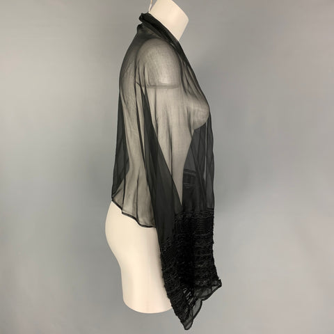 GIORGIO ARMANI Cárdigan transparente de mezcla de seda negro