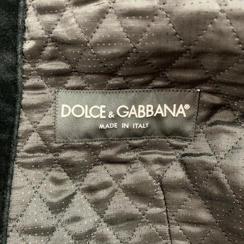 DOLCE & GABBANA S/S 15 Size 44 Emerald & Black Applique Silk Cropped Bull Fighter Jacket