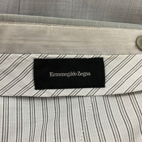 ERMENEGILDO ZEGNA Size 36 Light Grey Wool Flat Front Dress Pants