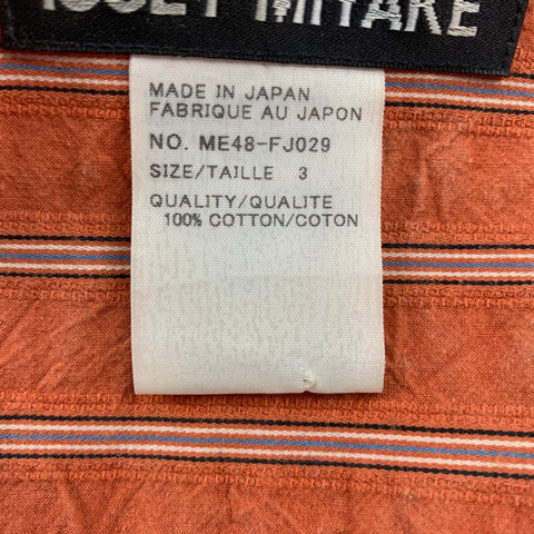 ISSEY MIYAKE Size L Brick Stripe Cotton Long Sleeve Shirt