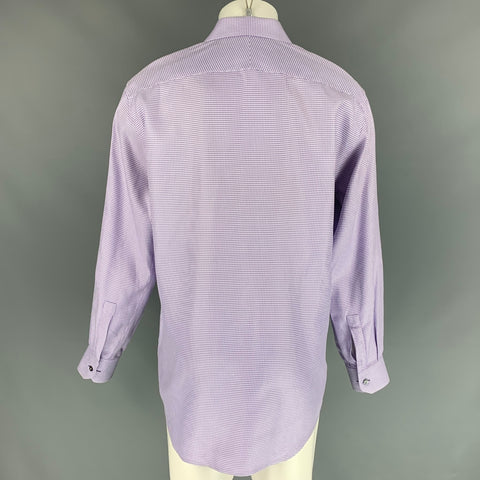 PAUL SMITH Size M Lavender & White Checkered Cotton Button Down Long Sleeve Shirt