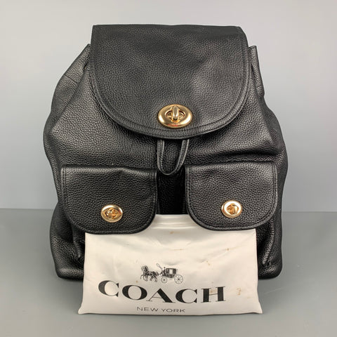 coach black grained leather backpack Charter in Refined Pebbled Leather, Black, : Clothing, Shoes & Jewelry an outside zip pocket COACH Black Pebble Grain Leather