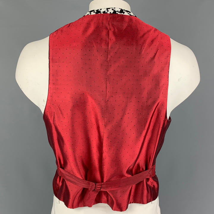 MR TURK Taille 42 Gilet boutonné pied-de-poule noir blanc