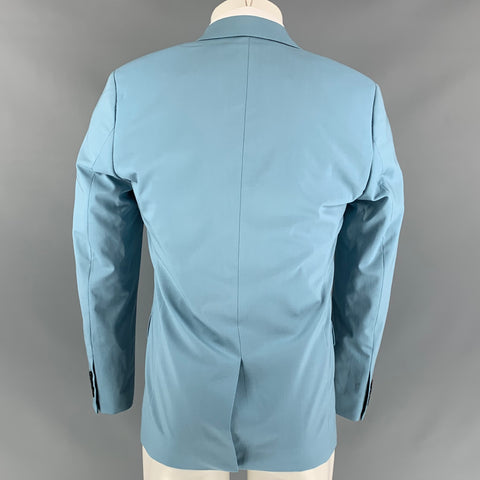SANDRO Size 36 Light Blue Wool Notch Lapel Suit