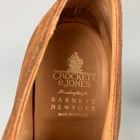 CROCKETT & JONES for BARNEY'S NEW YORK Size 10 Light Brown Suede Lace Up Shoes